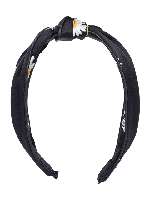 

Bellofox Women Black Floral Print Knot Detailed Hairband