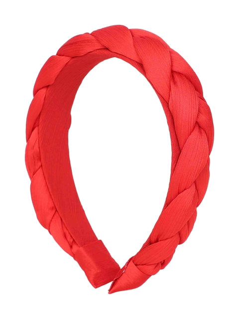 

Bellofox Women Red Solid Braided Hairband
