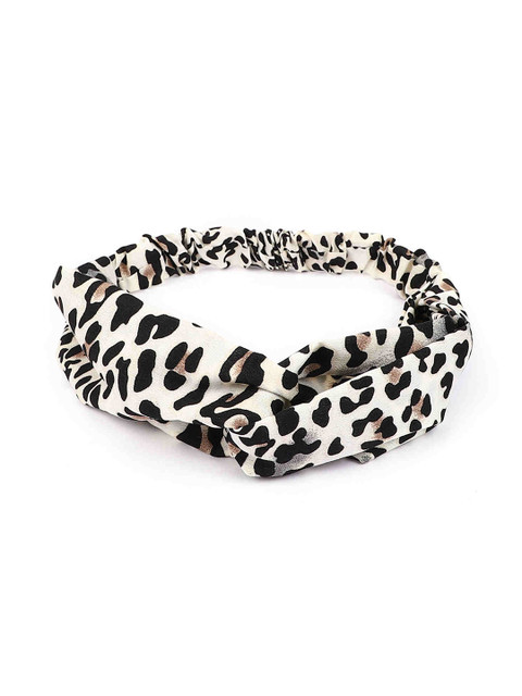 

Bellofox Women Black & White Animal Print Knot Detailed Hairband