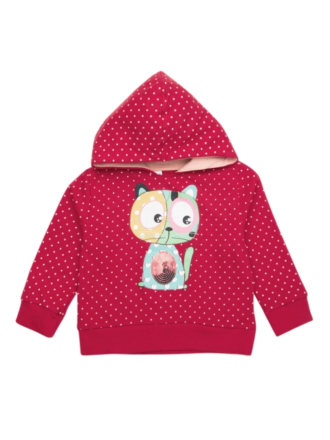 

Donuts Girls Red Printed Hooded Sweatshirt