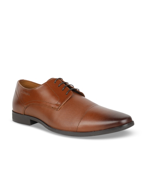 

Hush Puppies Men Tan Brown Solid Formal Leather Derbys