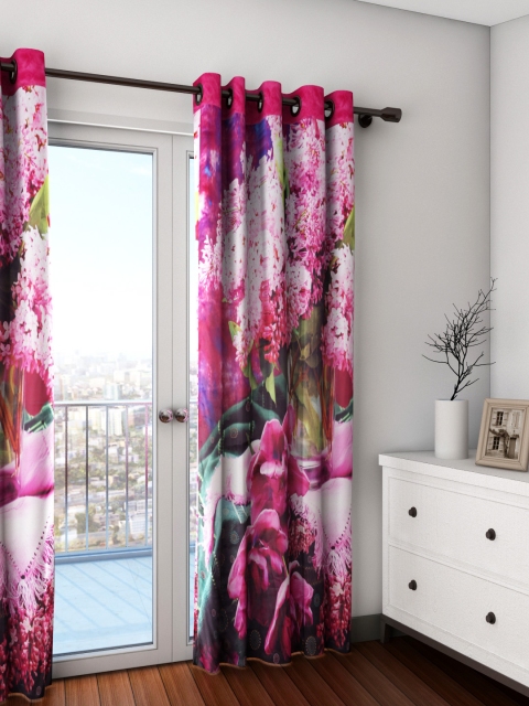 

SWAYAM Multicoloured Single Floral Print Blackout Door Curtain, Multi