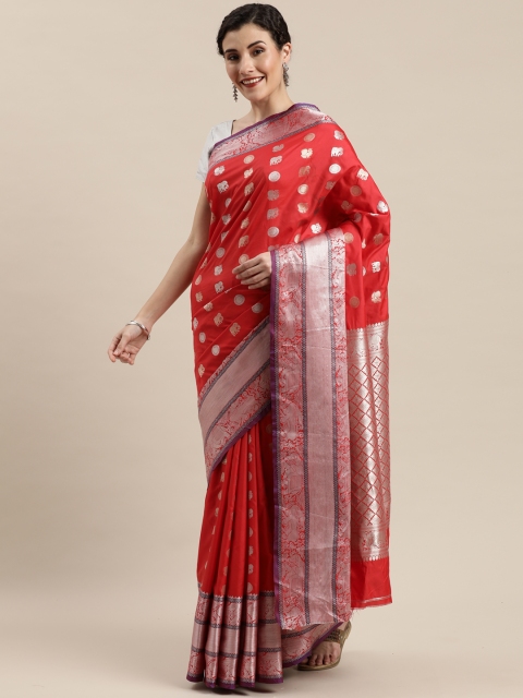 

Pisara Red & Golden Silk Cotton Woven Design Banarasi Saree
