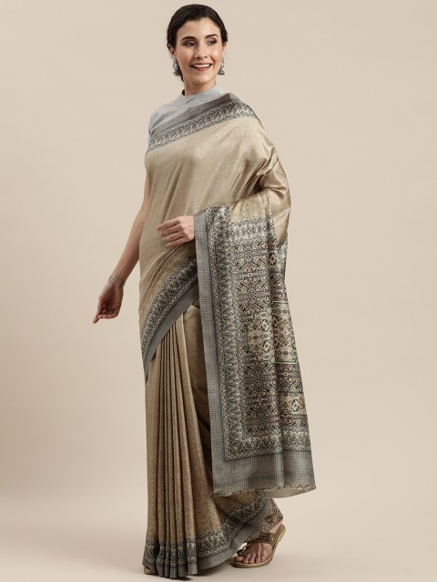 

Pisara Beige Printed Poly Silk Saree