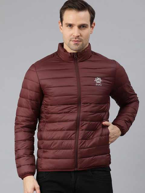 

U.S. Polo Assn. Men Maroon Solid Puffer Jacket