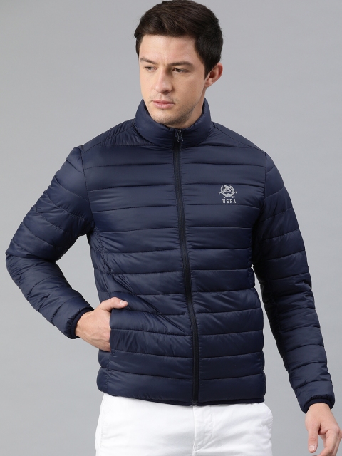 

U.S. Polo Assn. Men Navy Blue Solid Padded Jacket