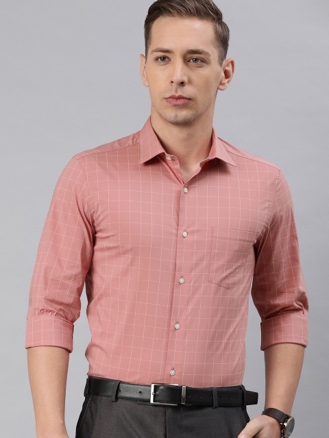 

Arrow New York Men Pink & White Snug Fit Checked Formal Shirt