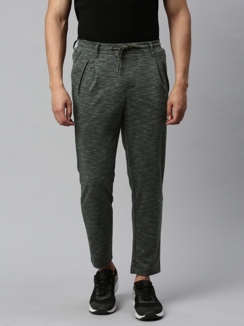 

Jack & Jones Men Olive Green Solid Straight Fit Track Pants