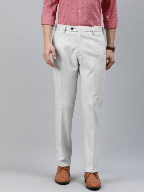 

Arrow Men Grey Tapered Fit Solid Semi-Formal Trousers