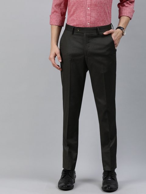 

Arrow Men Brown Tapered Fit Self-Design Semi-Formal Trousers
