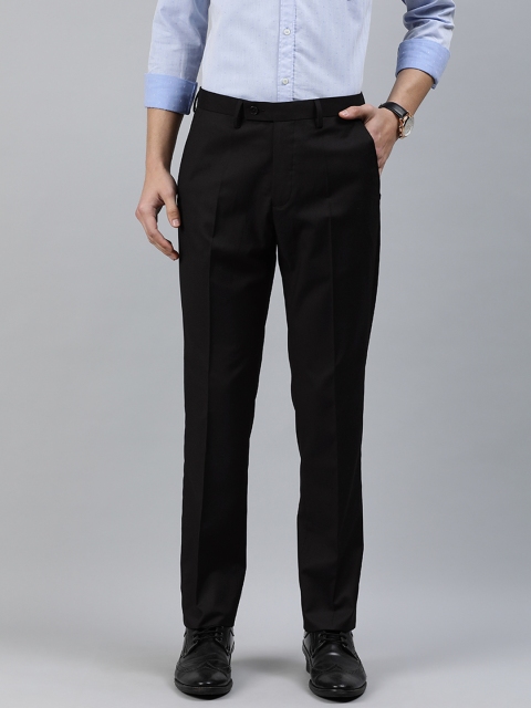 

Arrow Men Black Tapered Fit Solid Formal Trousers