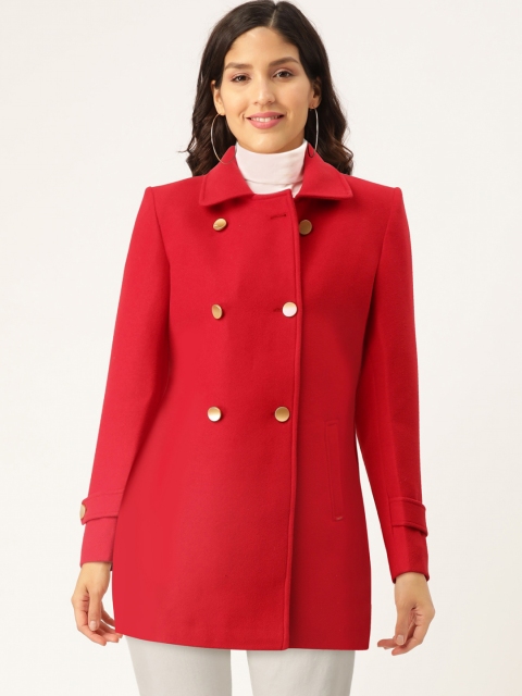 

Okane Women Red Solid Coat