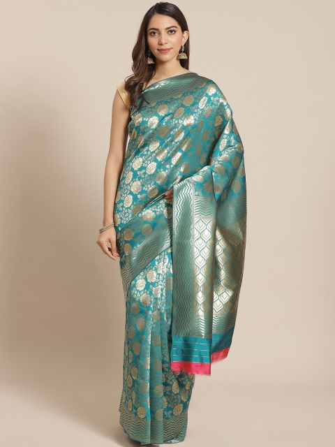 

Mitera Green & Golden Woven Design Banarasi Saree