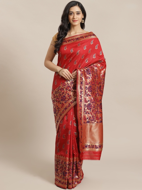

Mitera Red & Golden Woven Design Banarasi Saree