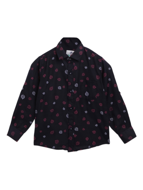 

Kidling Boys Black Classic Regular Fit Printed Casual Shirt