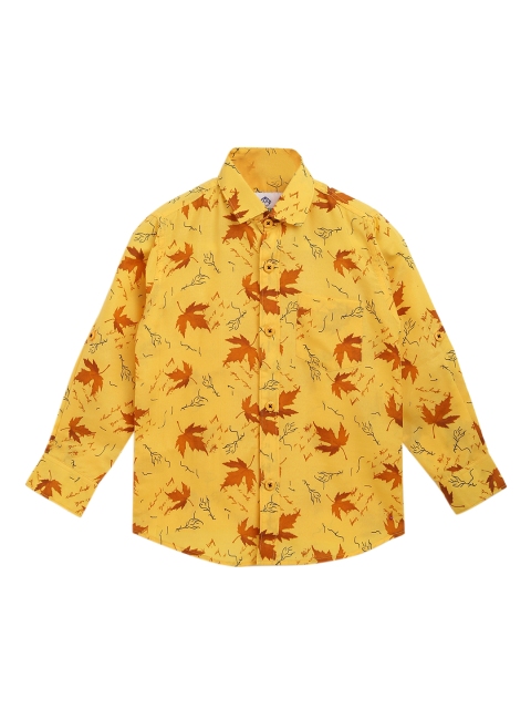 

Kidling Boys Yellow & Brown Regular Fit Printed Casual Shirt