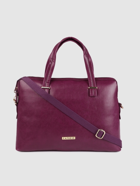 

Caprese Women Purple Solid Laptop Bag