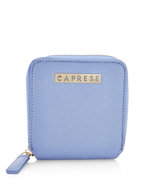 

Caprese Women Blue Textured ARIEL Zip Around Wallet