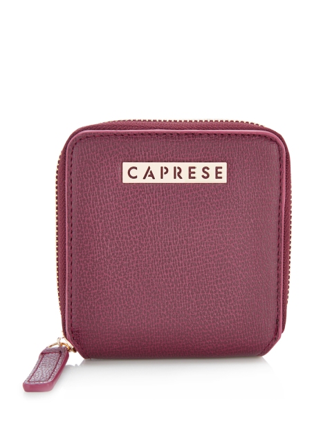 

Caprese Women Burgundy Textured ARIEL Zip Around Wallet