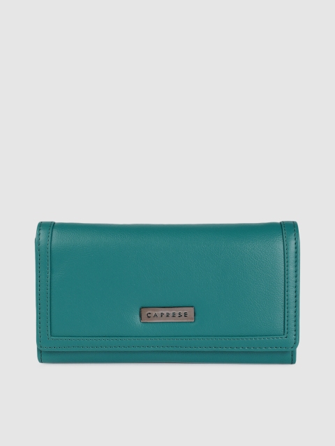 

Caprese Women Teal Blue Solid VINCI Two Fold Wallet