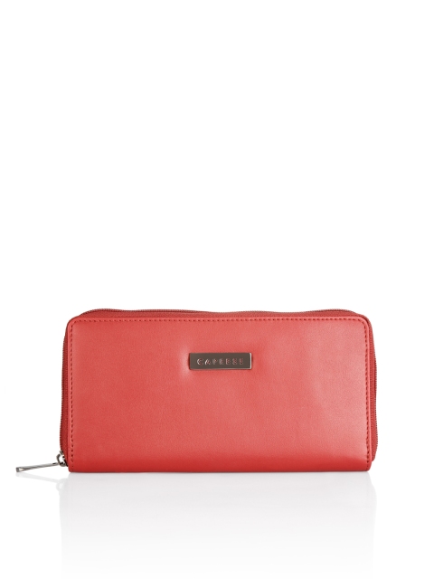 

Caprese Women Red Solid Zip Around Wallet