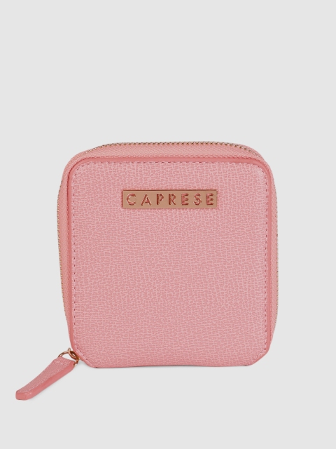 

Caprese Women Pink Textured ARIEL Zip Around Wallet