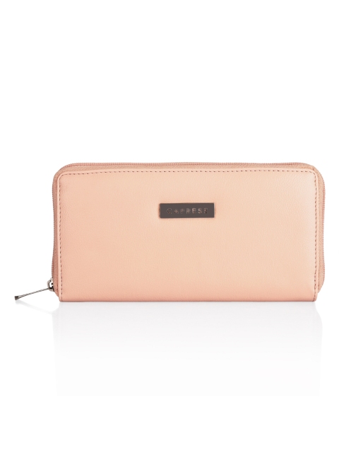 

Caprese Women Pink Solid Zip Around Wallet