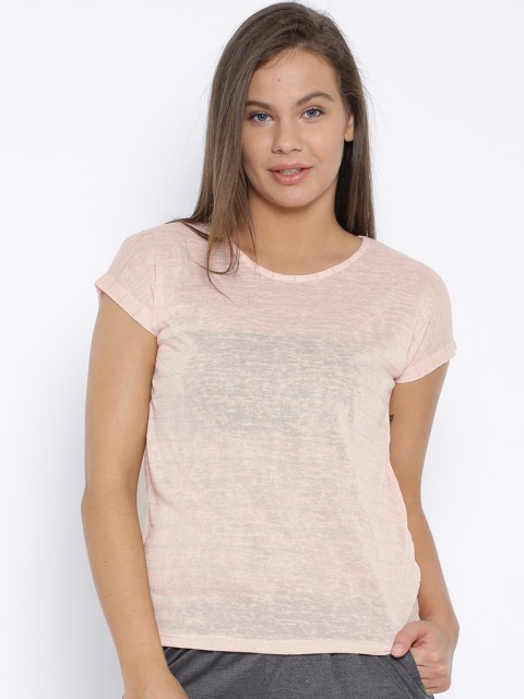 

Fame Forever by Lifestyle Peach-Coloured Striped Top