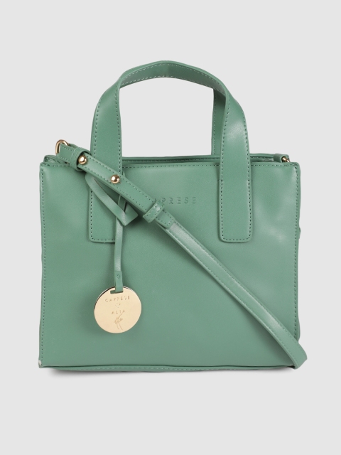 

Caprese Green Solid Handheld Bag