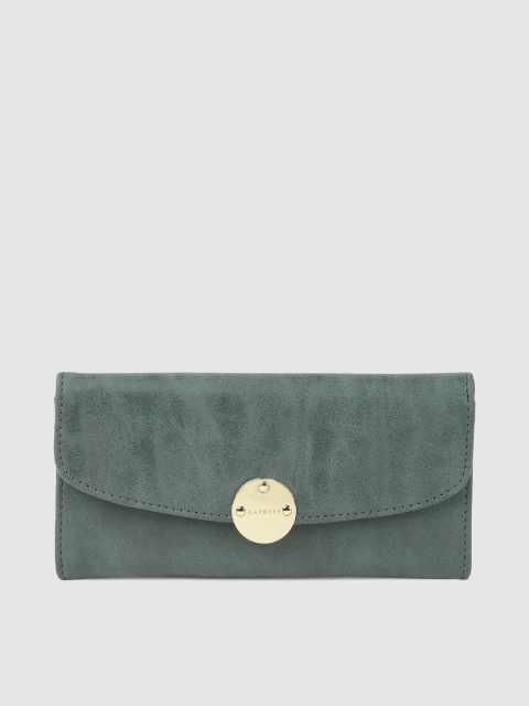 

Caprese Women Teal Blue Solid LENA Two Fold Wallet