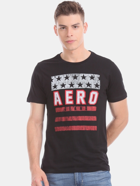 

Aeropostale Men Black Printed Round Neck T-shirt
