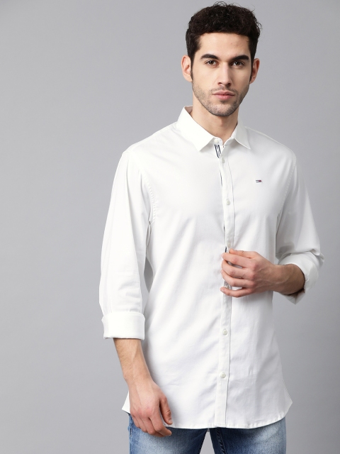

Tommy Hilfiger Men White Slim Fit Solid Casual Shirt