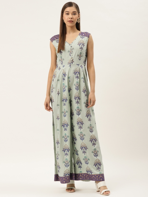 

MABISH by Sonal Jain Women Green & Blue Printed Basic Jumpsuit