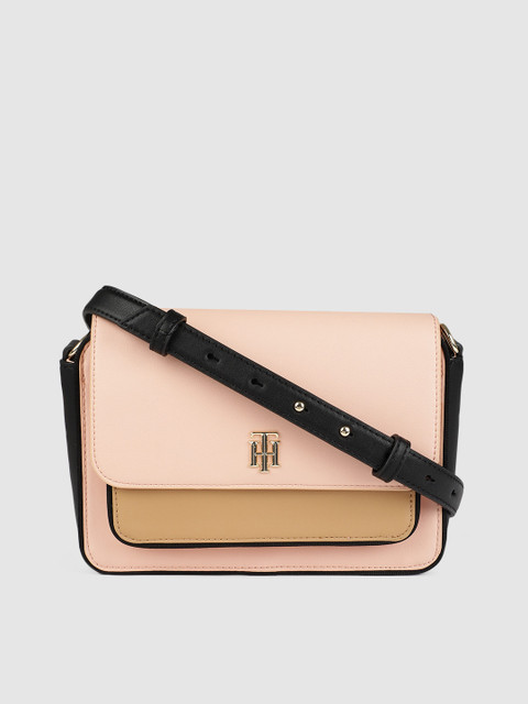 

Tommy Hilfiger Beige & Olive Brown Colourblocked Sling Bag