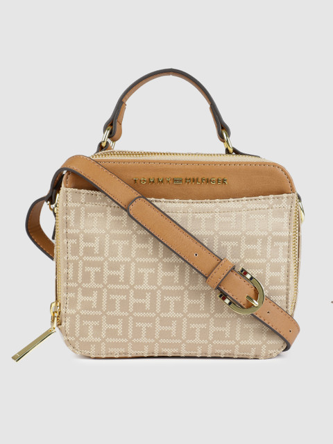 

Tommy Hilfiger Beige Textured Handheld Bag