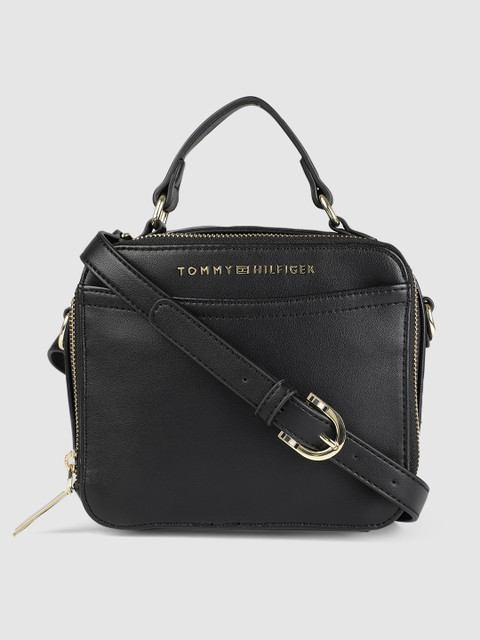 

Tommy Hilfiger Black Solid Handheld Bag