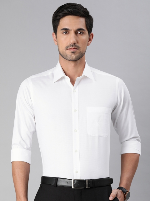 

Raymond Men White Slim Fit Self Design Formal Shirt