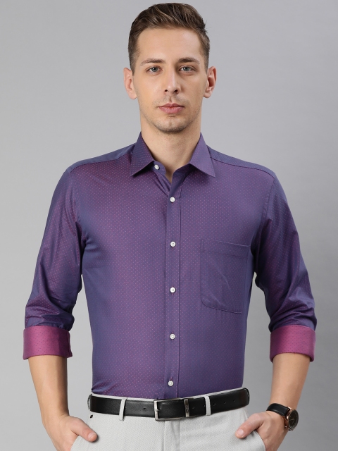 

Raymond Men Purple & Pink Slim Fit Self Design Formal Shirt