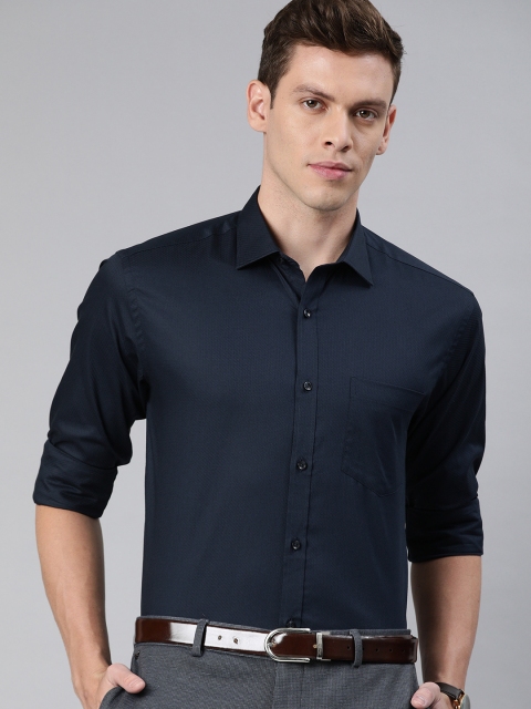 

Park Avenue Men Navy Blue Slim Fit Self Design Formal Shirt