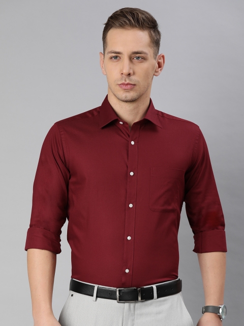 

Raymond Men Maroon Slim Fit Solid Formal Shirt