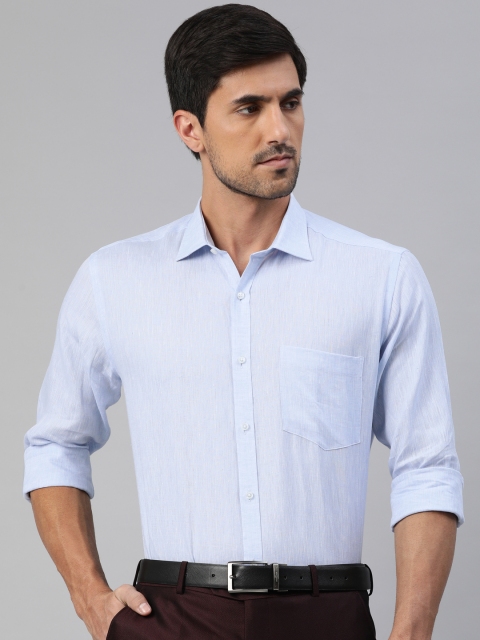 

Park Avenue Men Blue Slim Fit Solid Linen Formal Shirt