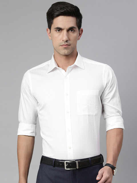 

Raymond Men White Slim Fit Checked Formal Shirt