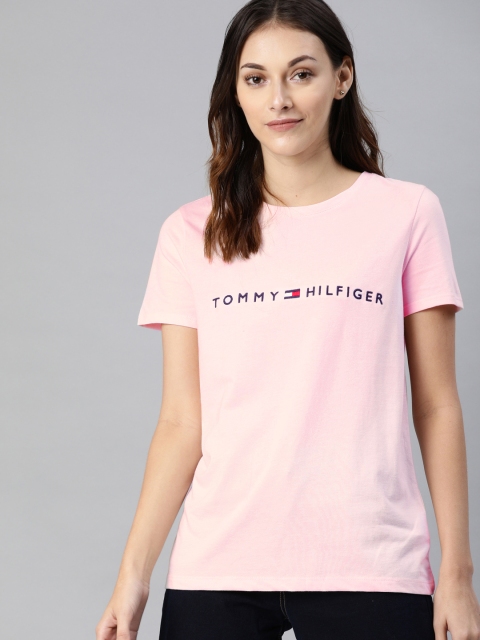 

Tommy Hilfiger Women Pink Printed Round Neck T-shirt