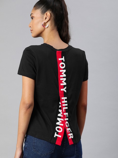 

Tommy Hilfiger Women Navy Blue Printed Round Neck T-shirt