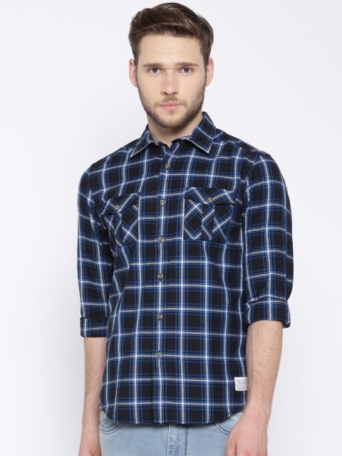 

American Swan Black Checked Smart Fit Casual Shirt