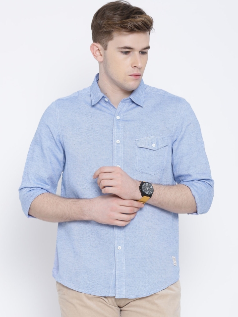 

Amercian Swan Blue Patterned Smart Fit Casual Shirt