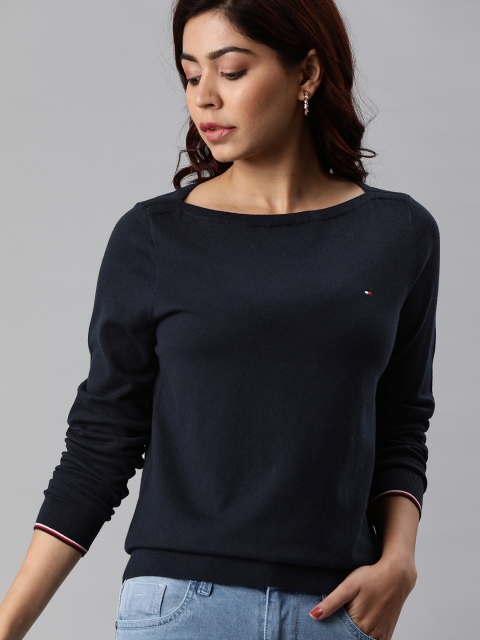 

Tommy Hilfiger Women Navy Blue Solid Pullover Sweater