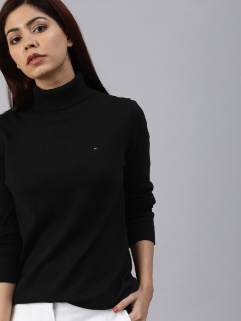 

Tommy Hilfiger Women Black Solid Pullover Sweater