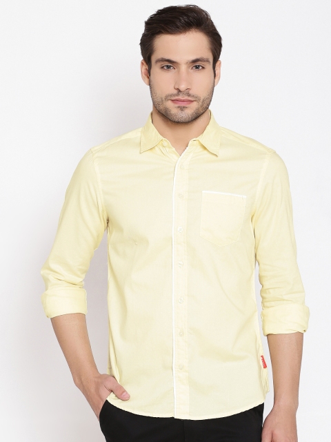 

American Swan Yellow Smart Fit Casual Shirt