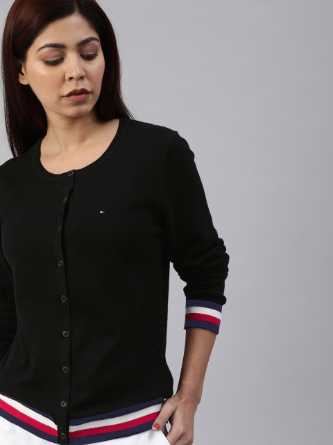 

Tommy Hilfiger Women Black Solid Cardigan Sweater